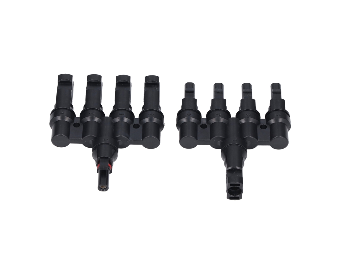Conector Fotovoltaico de Derivação em T 4 para 1, Par Macho, Fêmea, Adaptador Divisor de Cabo 50a em Latão BRILVIBERA
