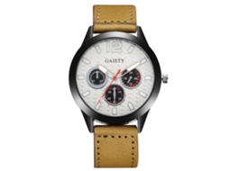 Reloj De Pulsera Analógico De Cuarzo Con Dial Redondo Y Correa De Pu Gaiety (beige)