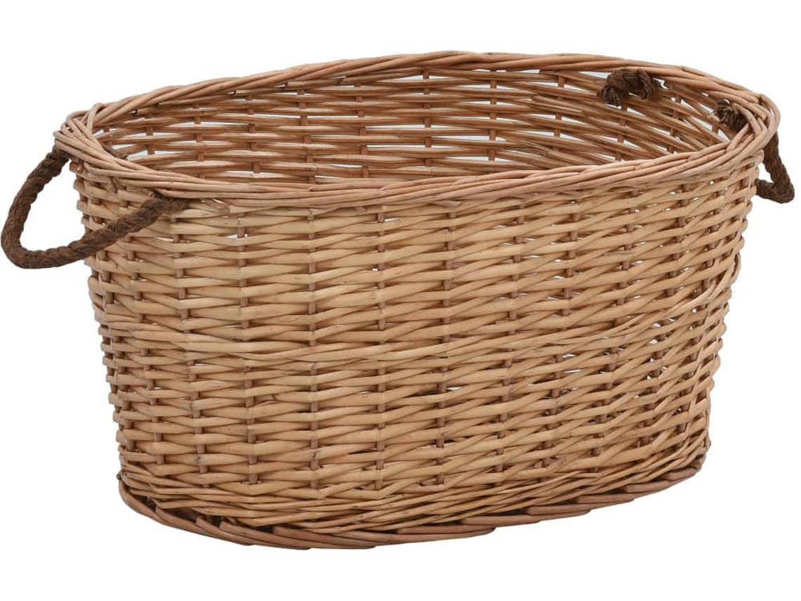 Cesto De Lenha Vidaxl Marrom Natural Willow (56x40x28cm)