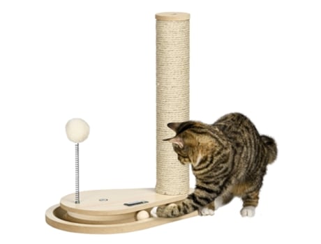 Arranhador para Gatos Aglomerado de Madeira e Juta cor Cor de carvalho 35x23x40 cm PAWHUT
