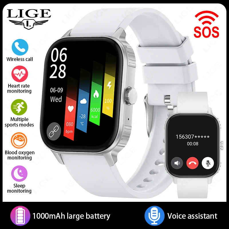 (silicone Branco) Smartwatch Bluetooth De 2,04 Polegadas Com Monitoramento De Oxigênio No Sangue E Frequência Cardíaca._glo