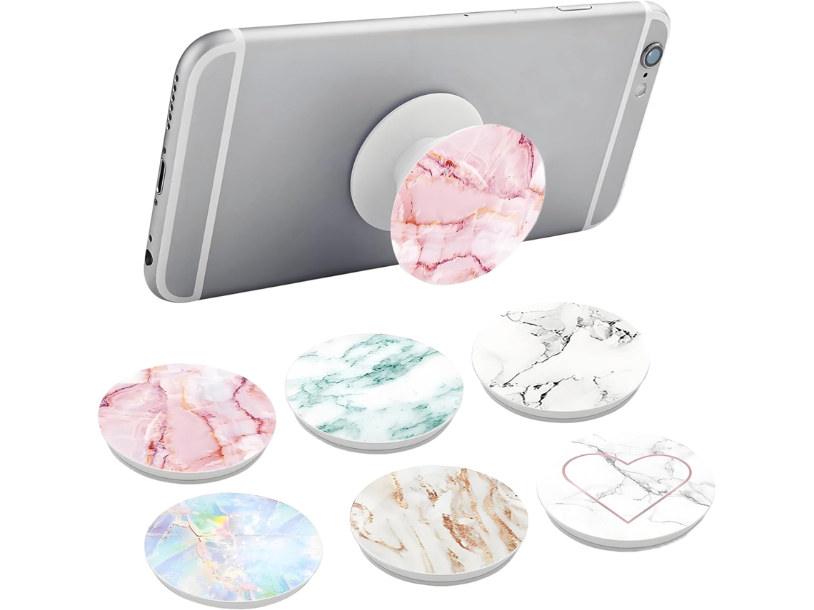 lcs Kit Com 6 Suportes Adesivos Para Celular Com Alça E Pop Socket, Rotação De 360°