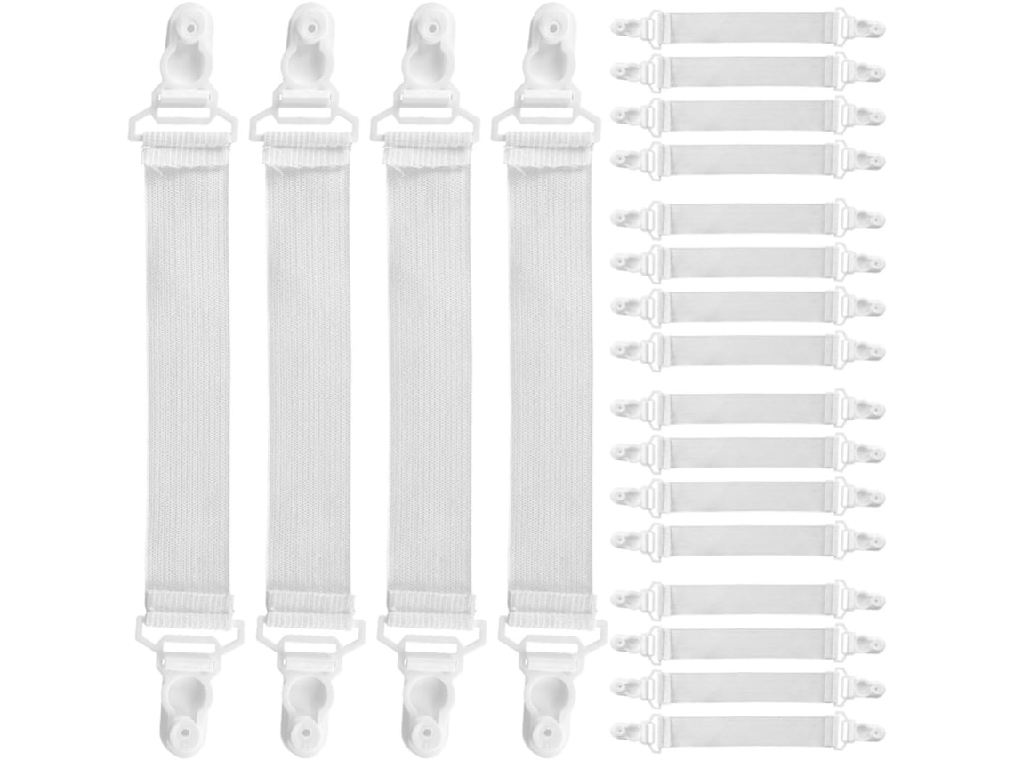 Lurrose Conjunto De 20-prendedores E Tiras Ajustáveis Para Lençóis Plástico Lona, Mantendo Os Lençóis Limpos E