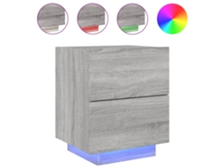 Bedside Cabinet, Bedside Cabinets Vidaxl Cinzeto Madeira Processada (n/a)