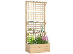 Floreira Elevada com 6 Rodas e Drenagem 80x40x43 Cm PROFESIA BOYANG