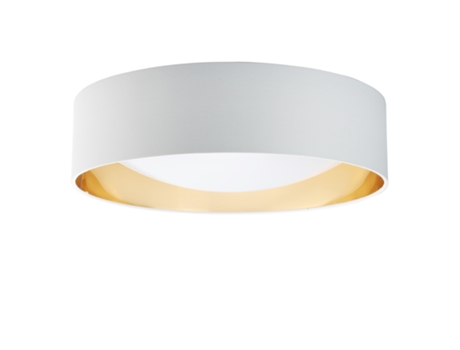 Plafón Led Circular Ø40cm 30w Tela Branca Com Refletor Interno Dourado Luz Selecionável 3000k/4000k/6000k Alpinaluz