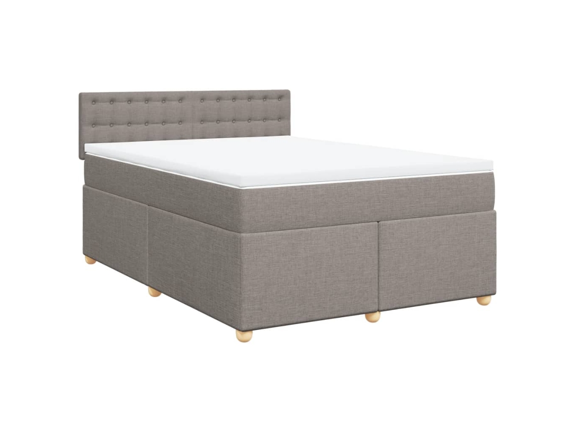 Conjunto 1 Cama Box Spring Vidaxl Marrom-acinzentado Tecido (200 X 160 X 100.5 Cm)
