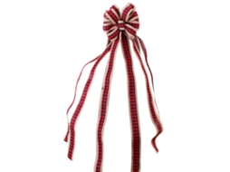 Árvore De Natal Grande Laxiscreed 120cm Com Laço Grosseiro Xadrez Vermelho E Preto