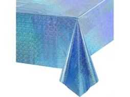 Toalha de Mesa Aniversário com Brilhos Azuis Descartável para Festas, Decoração de Folha Metálica Brilhante, Ergonômico, Uso Diário STELASPLEN