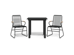 Maison Exclusive - 3 Pcs Conjunto De Jantar Para Jardim Vime Pvc Preto