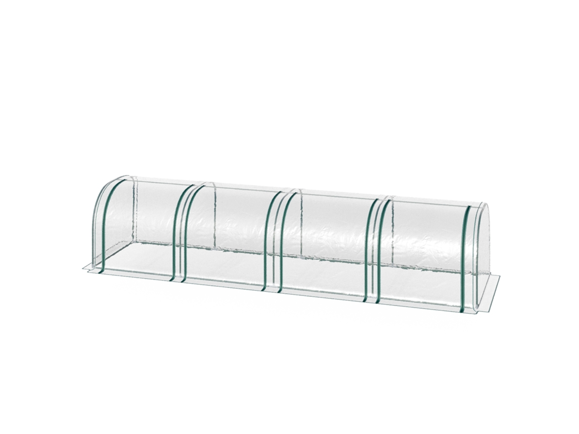 Estufa Para Jardim Pequena Para Cultivo De Plantas Com 4 Janelas 395x100x80 Cm Transparente E Verde