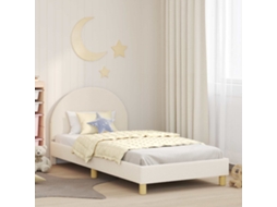 Vidaxl Estrutura De Cama Infantil Com Cabeceira Creme 90 X 200 Cm
