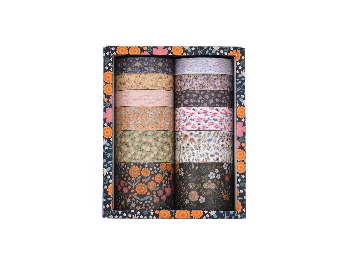 Fita Adesiva Washi, 2 Fitas Washi Com Estampa Floral, Artesanato, Embrulho De Presentes E Scrapbooking