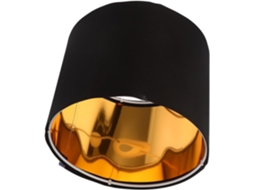 Tecido Redondo de Linho com Forro Dourado para Abajur de Mesa, Decorativo para Luminária de Teto Ou Parede. SFUSHOS