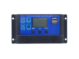 Controlador de carga solar YURU 12/24V 20A com display LCD e saída USB dupla