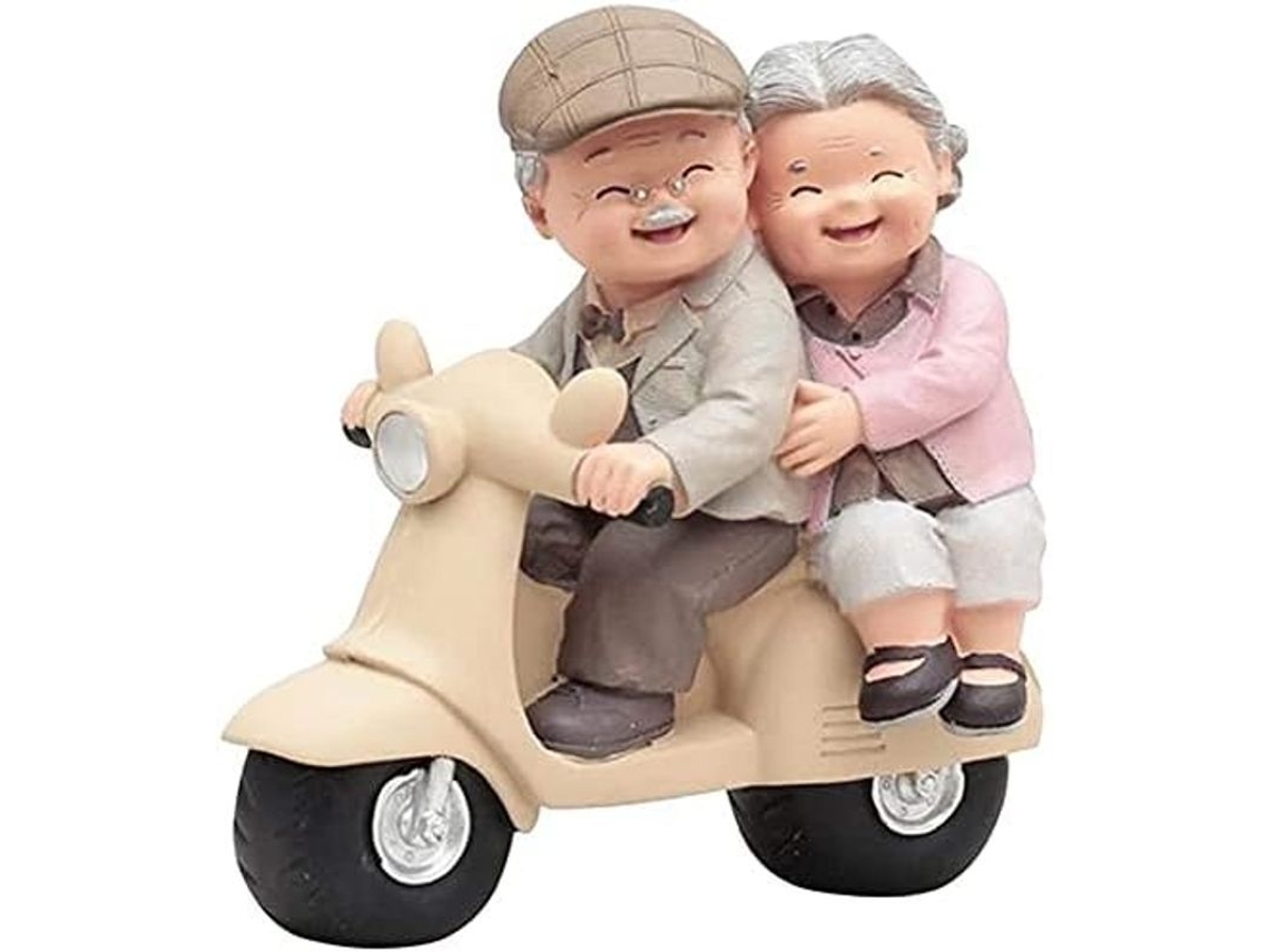 Figura De Resina Pareja Mayor Regalo Para Aniversario Boda Jardin Decoracion Amor