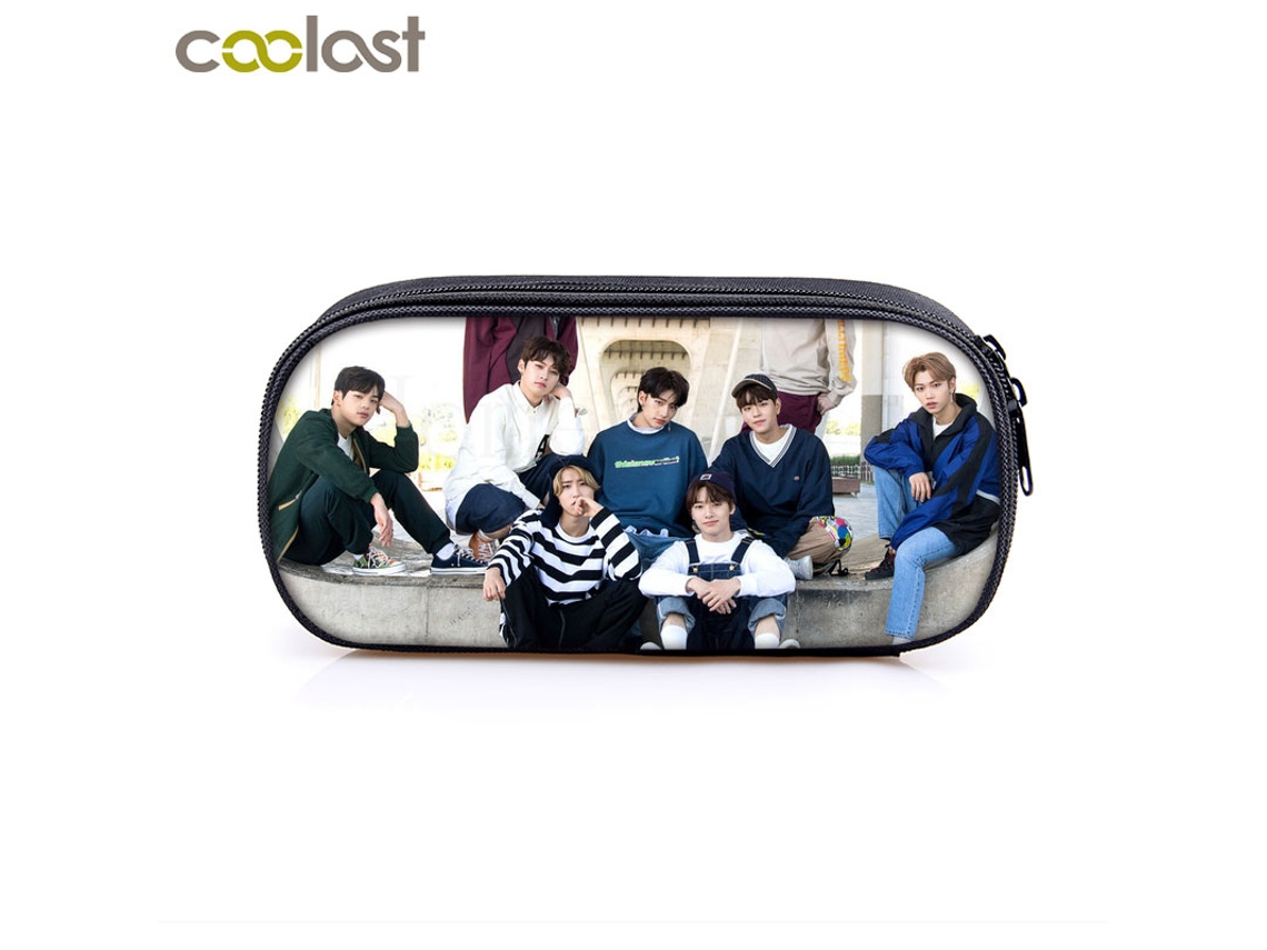 Estojo de lápis Kpop Stray Kids, bolsa de maquiagem Stray Kids para mulheres, estojo de lápis para adolescentes Minho Jisung Woojin Chanbin Felix Miraflow