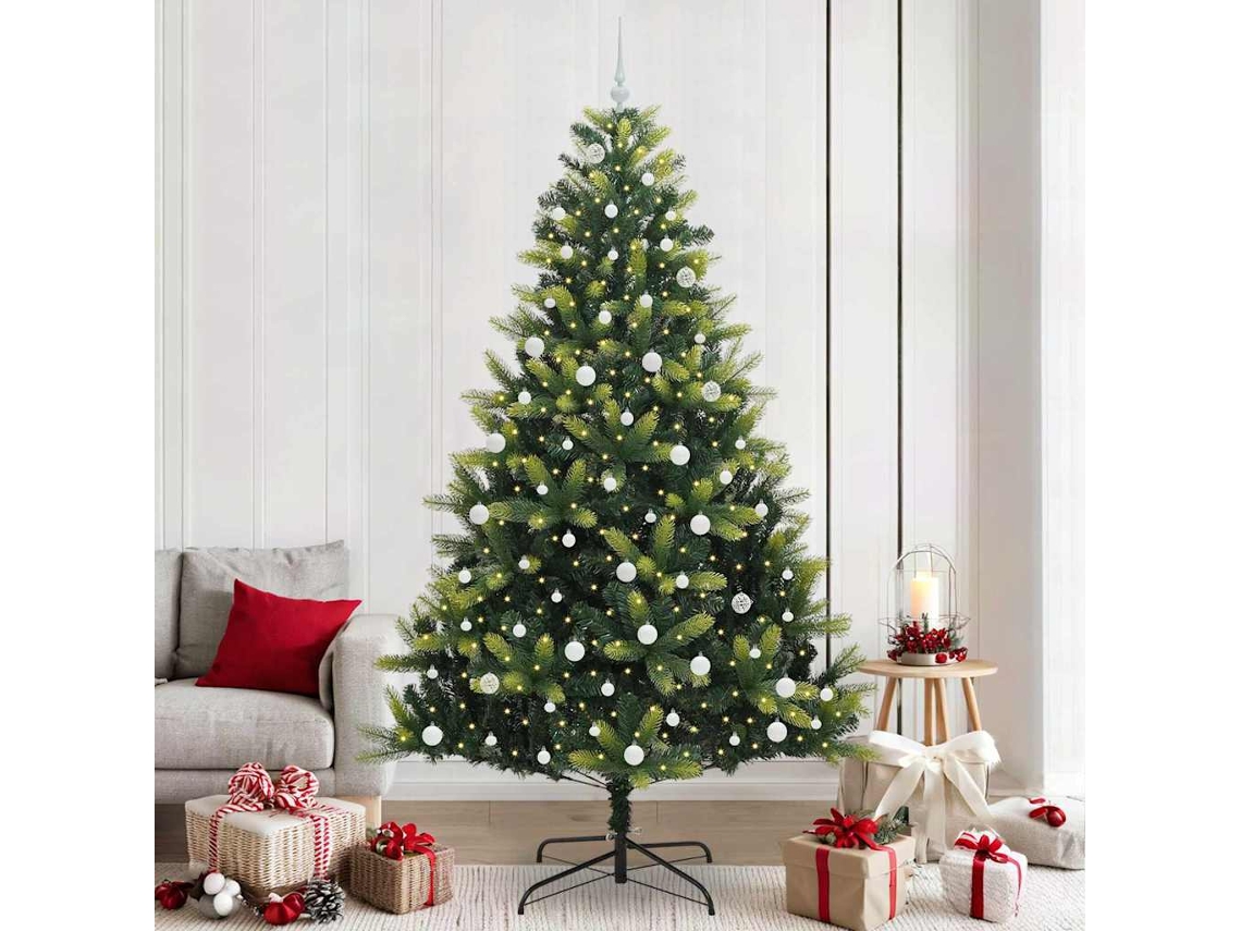 Vidaxl Árvore De Natal Artificial Articulada 300 Leds Verde 240 Cm