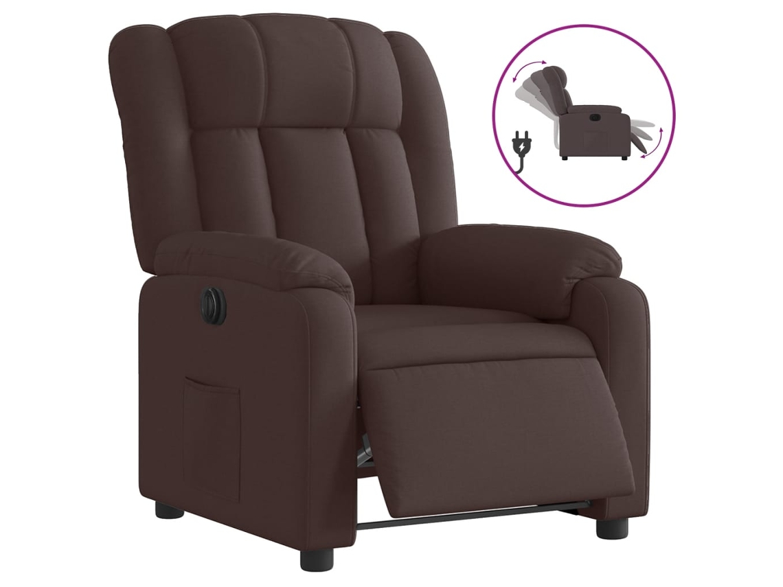 Electric Recliner Chair, Electric Recliner Chairs Vidaxl Marrom Tecido