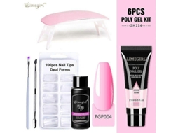 Kit de Unhas Gel Poly com Lâmpada Uv 6w, Rápido Ferramentas para Manicure GOKOCO