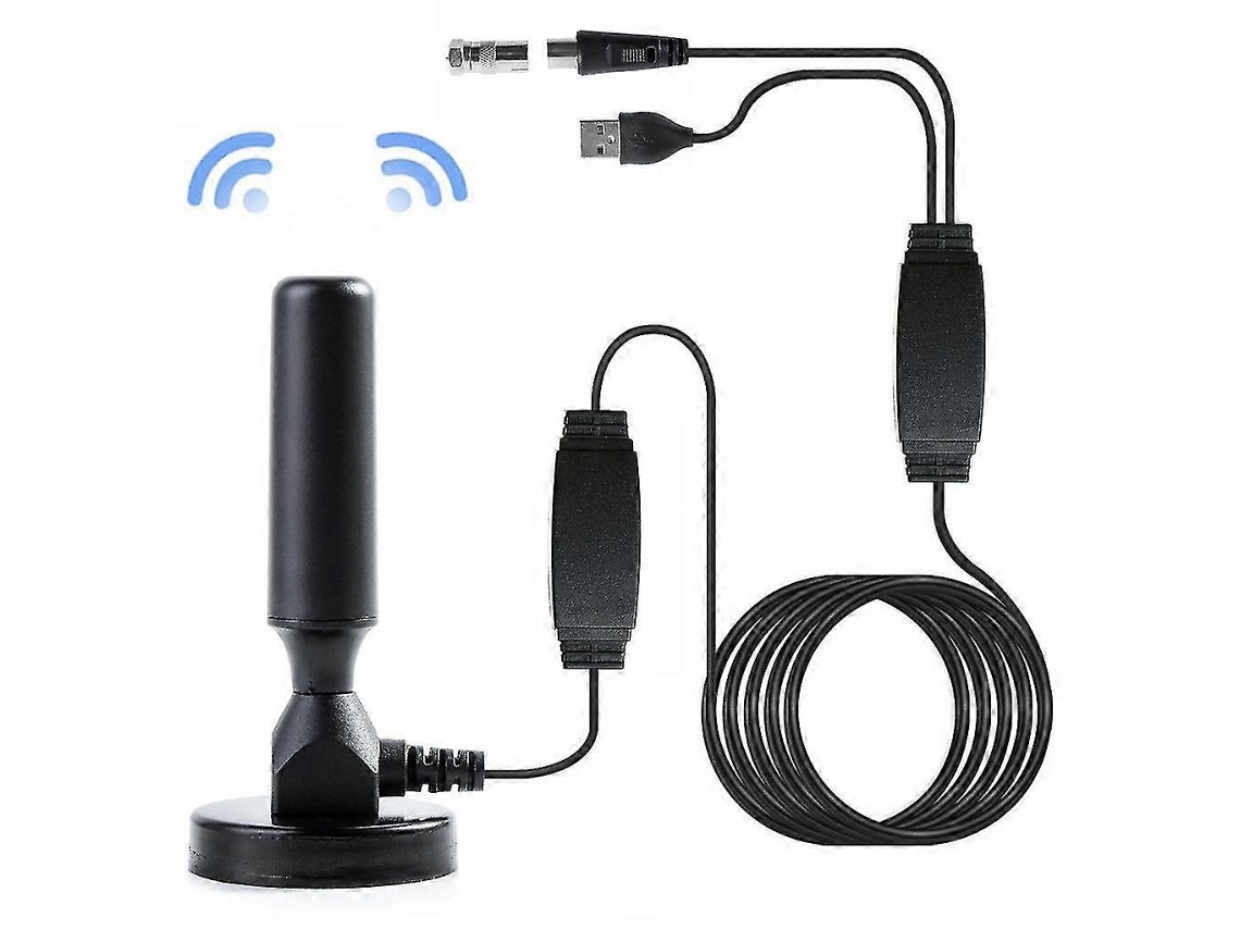 Antena De Tv Digital Hd Skywire Para Uso Interno, Alcance De 320 Km , 1080p E 4k, Cabo Coaxial De 4,8 Metros (16 Pés). Aquaforge (200 Milhas)