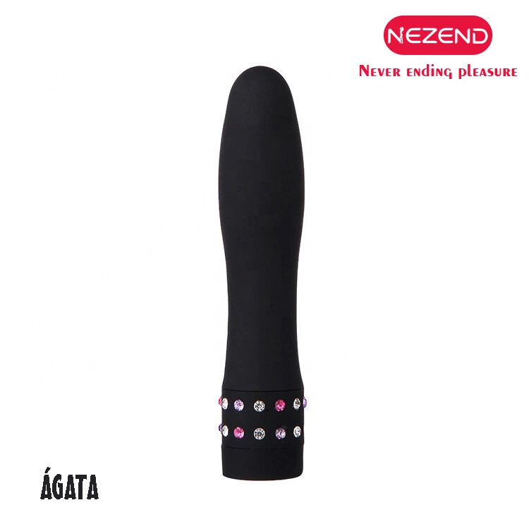 Vibrador Juguete Erótico Negro Con Piedras Brillantes