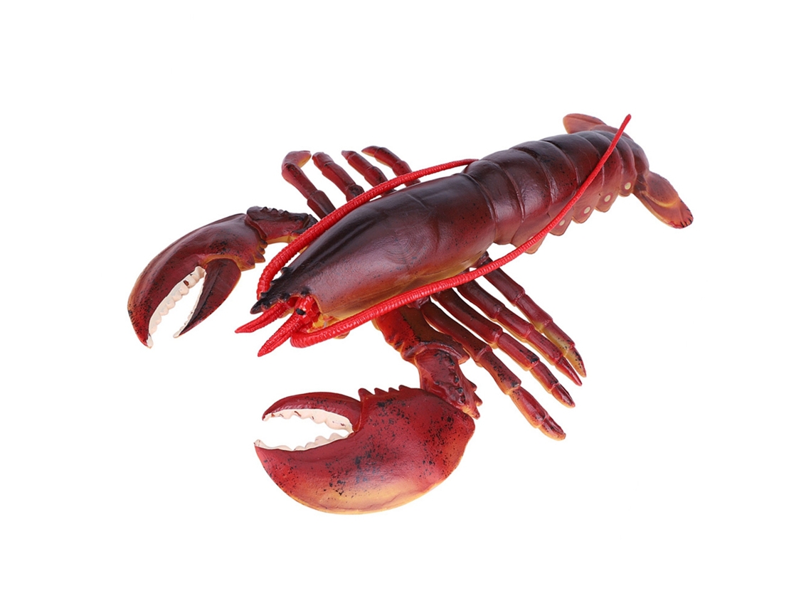Mali modelo de Lagosta em Plástico Macio Simulação Decor Restaurante Brinquedo Infantil Cor Escura 1