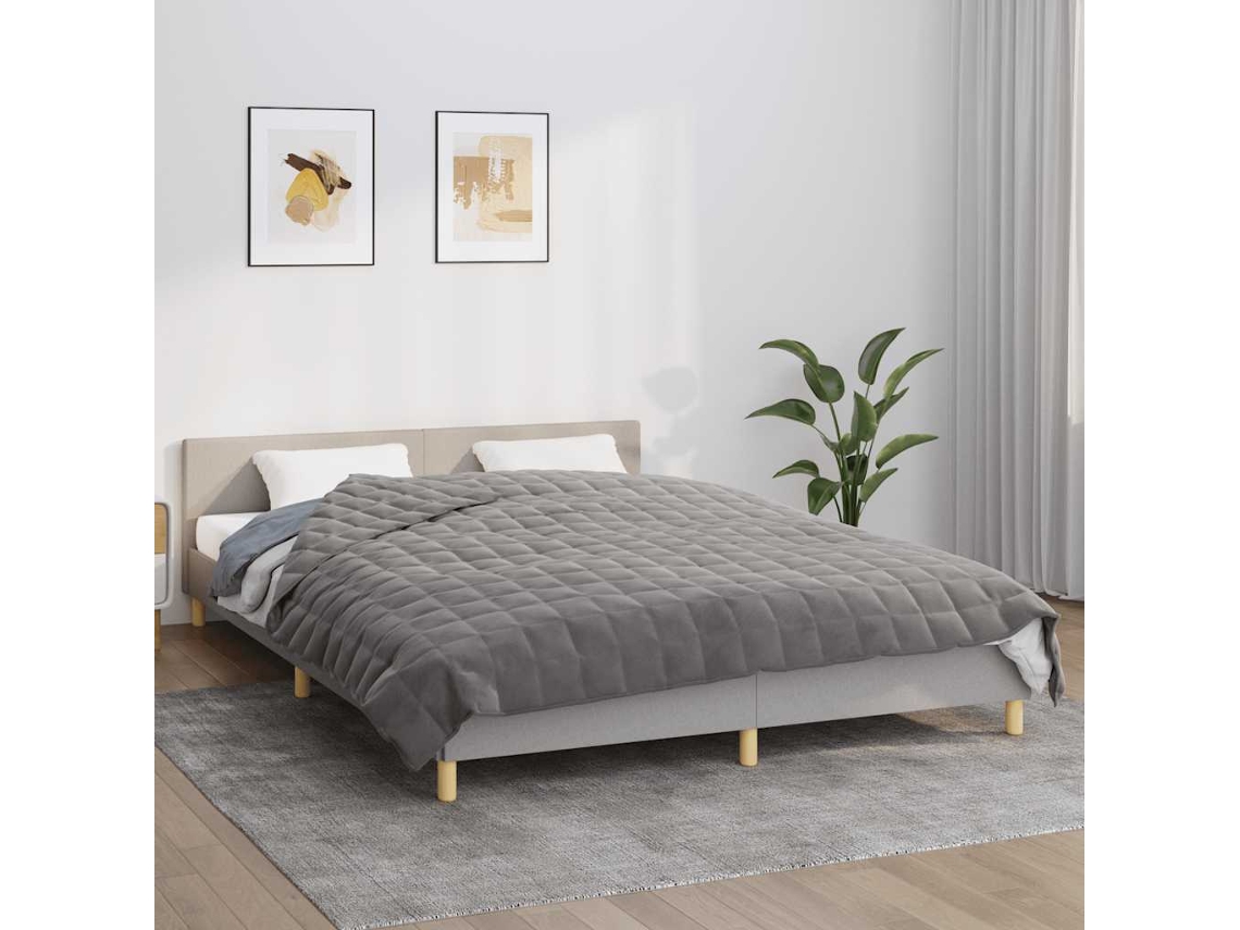 Vidaxl Manta Pesada 9 Kg 200x200 Cm Tecido Cinza