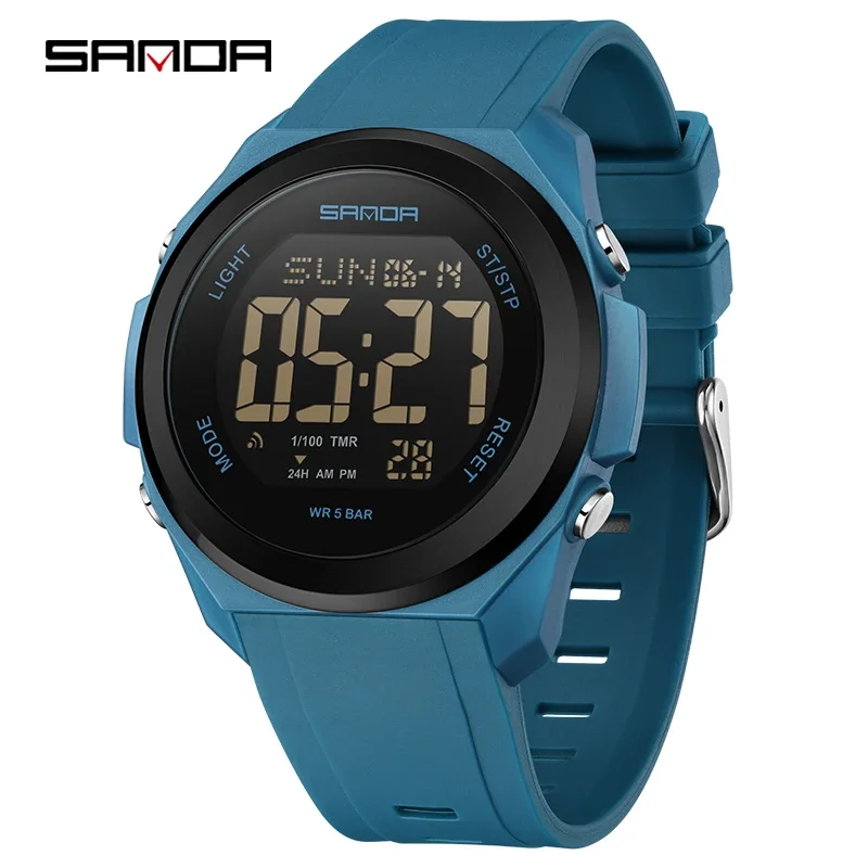 Relógio Digital Masculino , Relógio Esportivo Luminoso e Colorido, À Prova D'água. MDUG (azul)