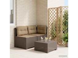 Vidaxl Sofá De Jardim 2 Lugares Com Almofadas Look Rattan Pp