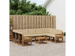 Vidaxl Conjunto De Sofás Para Exterior 10 Unid. Natural E Bege