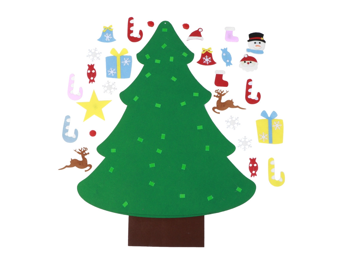 Árvore De Natal De Feltro Para Montar, Perfeita Para Presentear Crianças Pequenas, Qualidade Premium Com 27 Enfeites, Jogo Interat-aquaforge