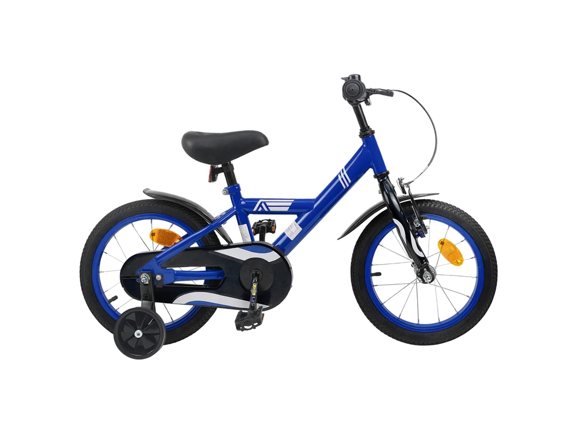 Vidaxl Bicicleta Infantil 12 Polegadas Para 2-4 Anos Azul Escuro