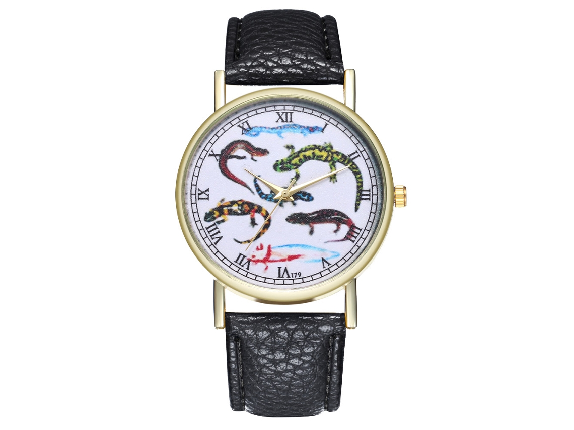 Reloj De Cuero Y Aleación Moda Ocio Analógico De Cuarzo T79-a Negro