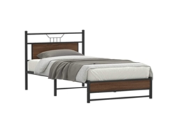 Vidaxl Estrutura De Cama Sem Colchão 107x203 Cm Carvalho Castanho