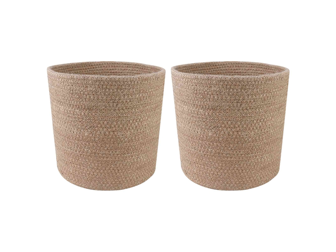 Vidaxl Conjunto De Vasos De Planta 2 Pcs Natural Ø 21 X 21 Cm