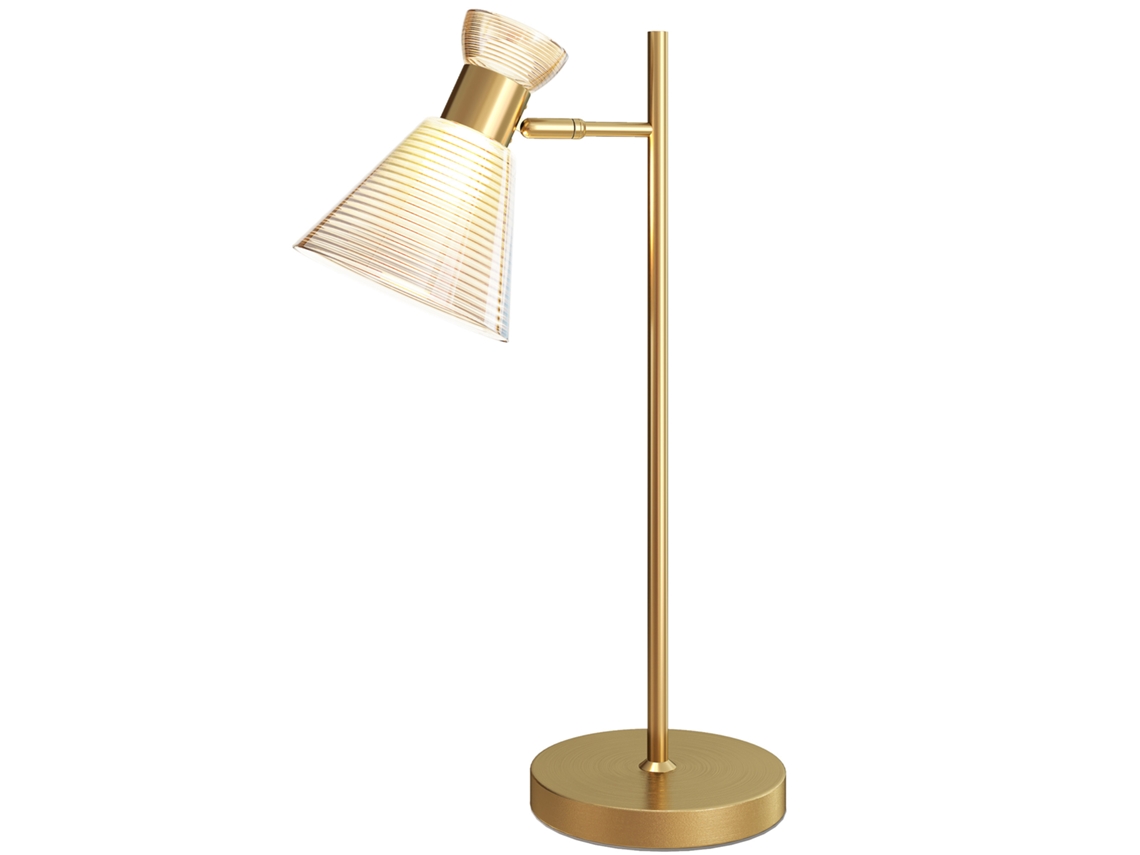 Luminária Moderna de Mesa com Vidro Ajustável, Soquete E27, Ouro | S/MARCA