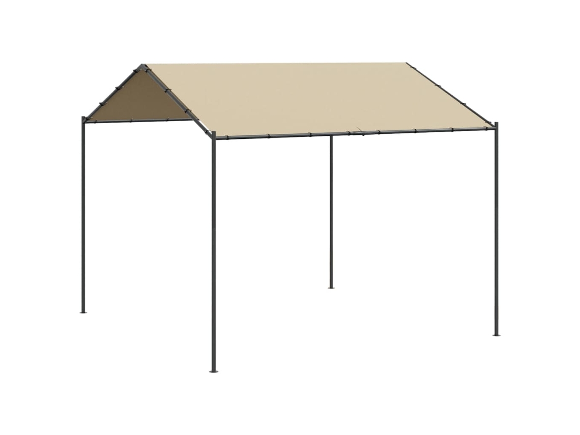 Tenda com toldo VIDAXL aço e tecido bege (4x4 m)