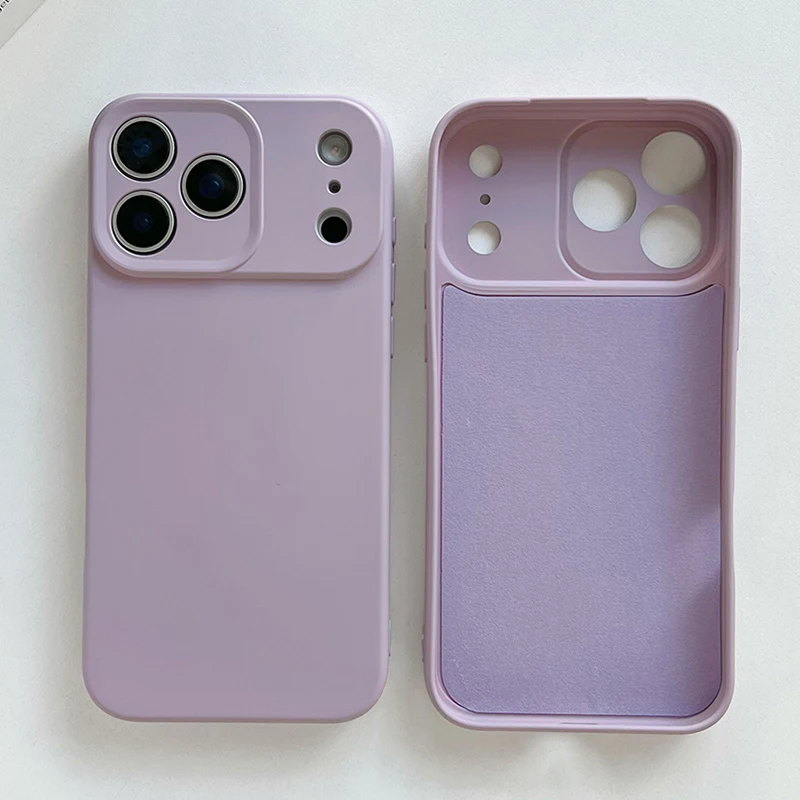 Capa De Silicone Líquido Para Iphone (roxo Claro, Iphone 15 Plus), Feita De Tpu Para Proteção Contra Impactos.