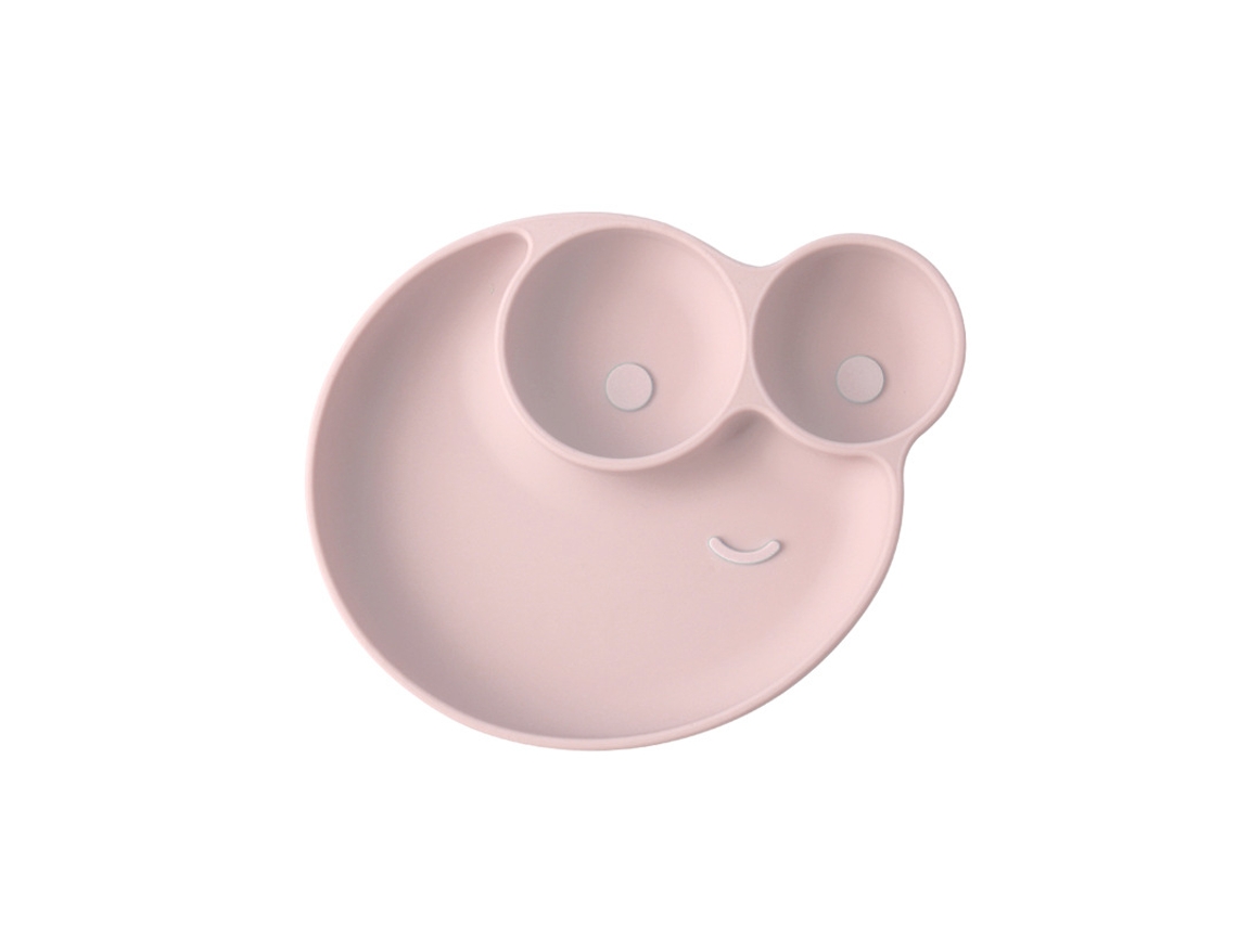 Prato Silicone Bebé Rosa Escuro: Antiaderente, Dividido, Bpa-free Para Blw