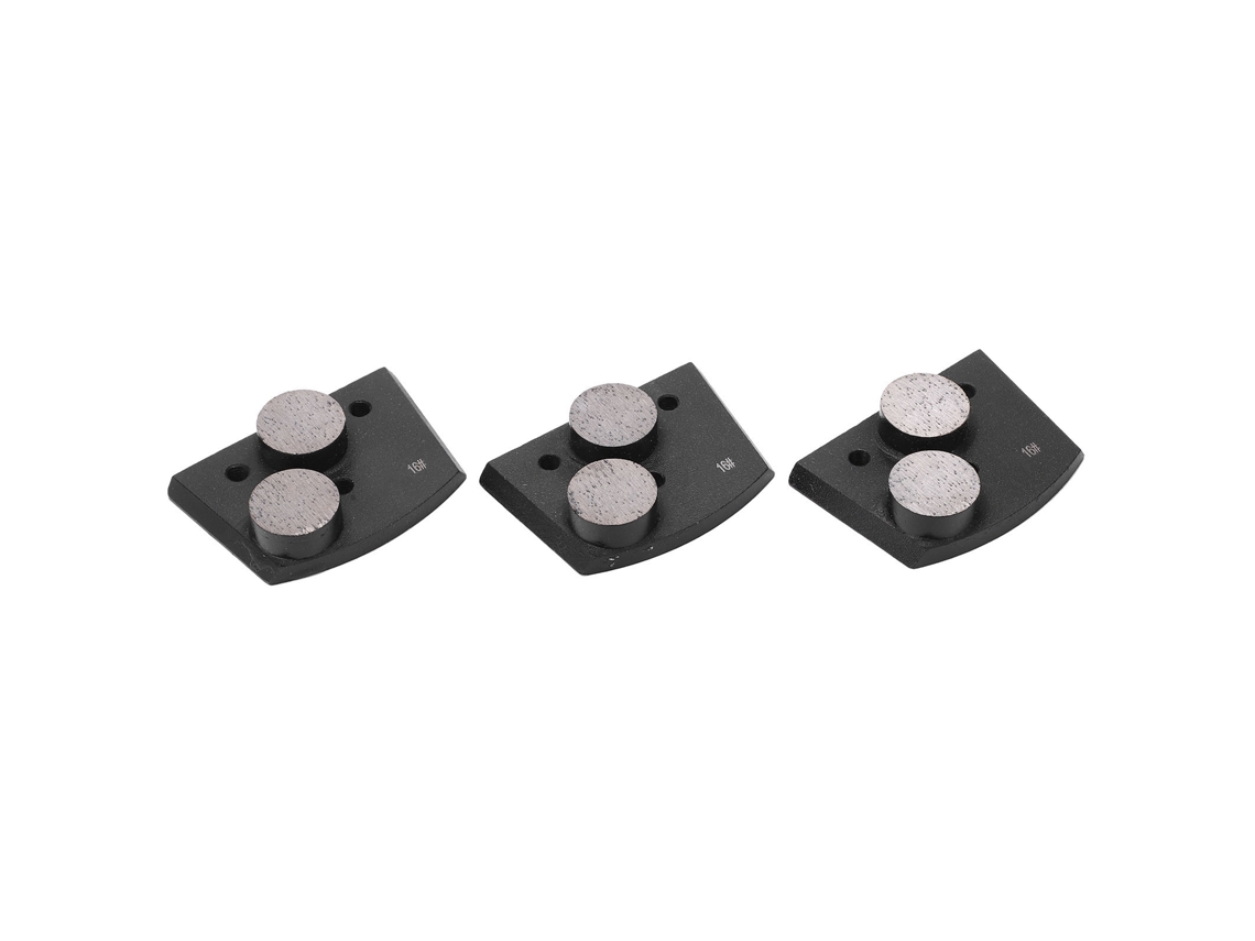 3 Peças De Discos De Lixamento Diamantado Preto 16 Grit 2 Dentes Cilíndricos Para Lixamento E Polimento De Concreto