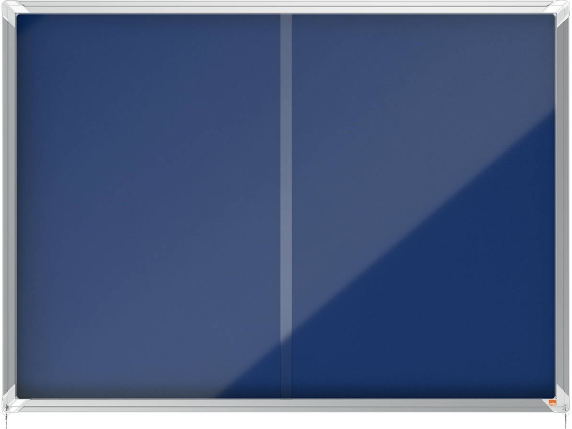 Suporte para Avisos NOBO Vitrine com chave 18XA4  Porta 2 Folhas (Azul - Feltro - Magnético: Não)
