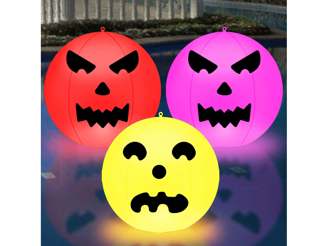 Rebe-2pcs Luces Flotantes Para Piscina Solar Led Con 2 Pegatinas De Diseño Fantasma Rgbw 16 Colores Ip68 Impermeable