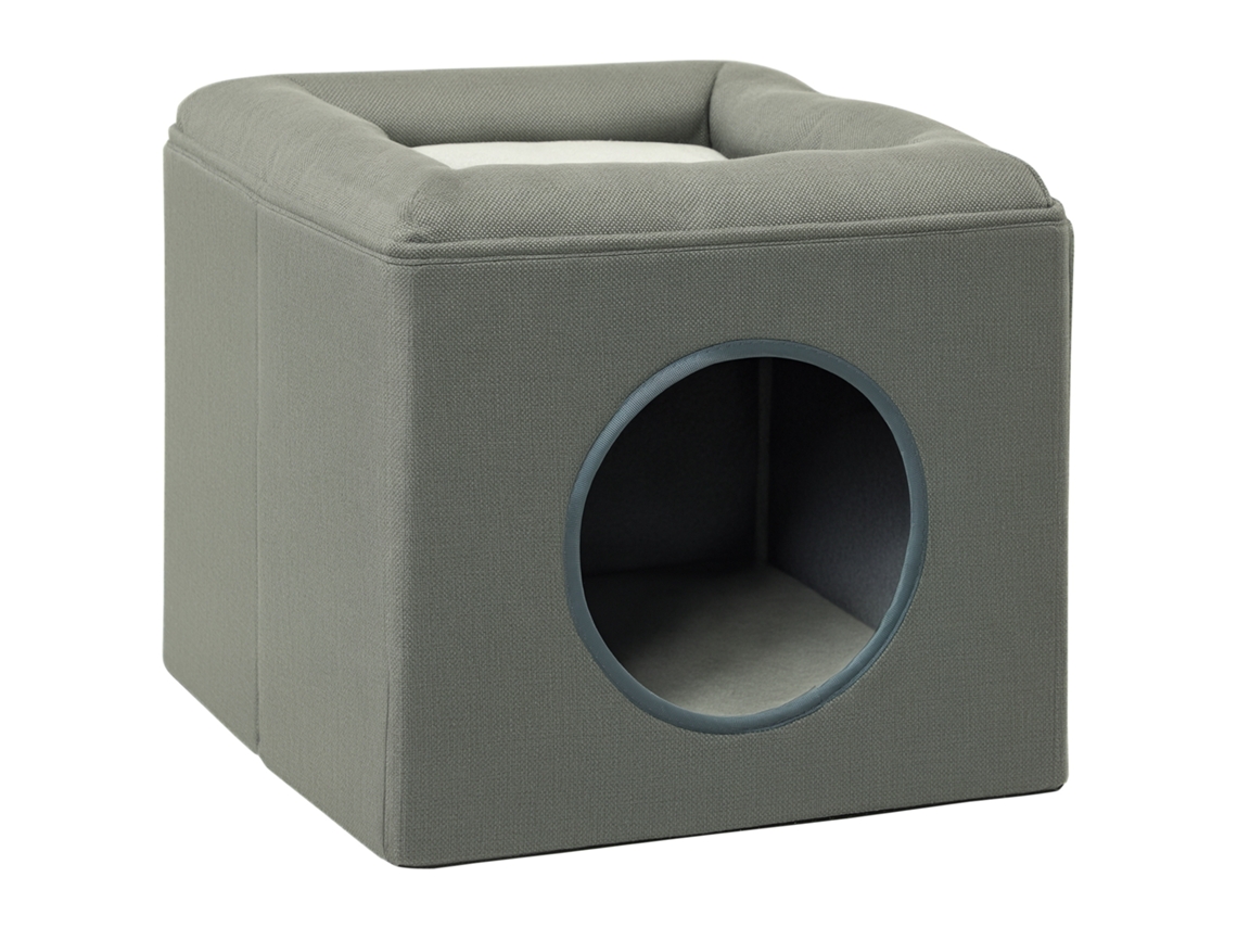 Felina 2 de Andares com Almofada de Pelúcia 36,5 X 36,5 X 33 Cm Cinza
