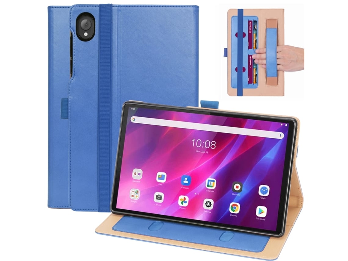 Capa‑flip Horizontal De Couro Pu Retro Halinuia Com Ranhuras De Cartão E Cinta Manual, Compatível Com Lenovo Tab K10 / M10 Plus 10.3 Polegadas