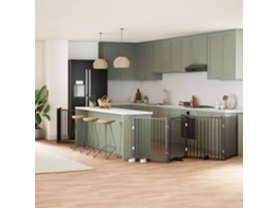Vidaxl Portão P/ Cães Com Porta Dobrável 12 Painéis 960 Cm Álamo Preto
