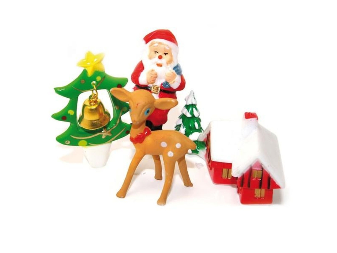 20 Enfeites de Plástico para Bolos de Natal SCRAPCOOKING