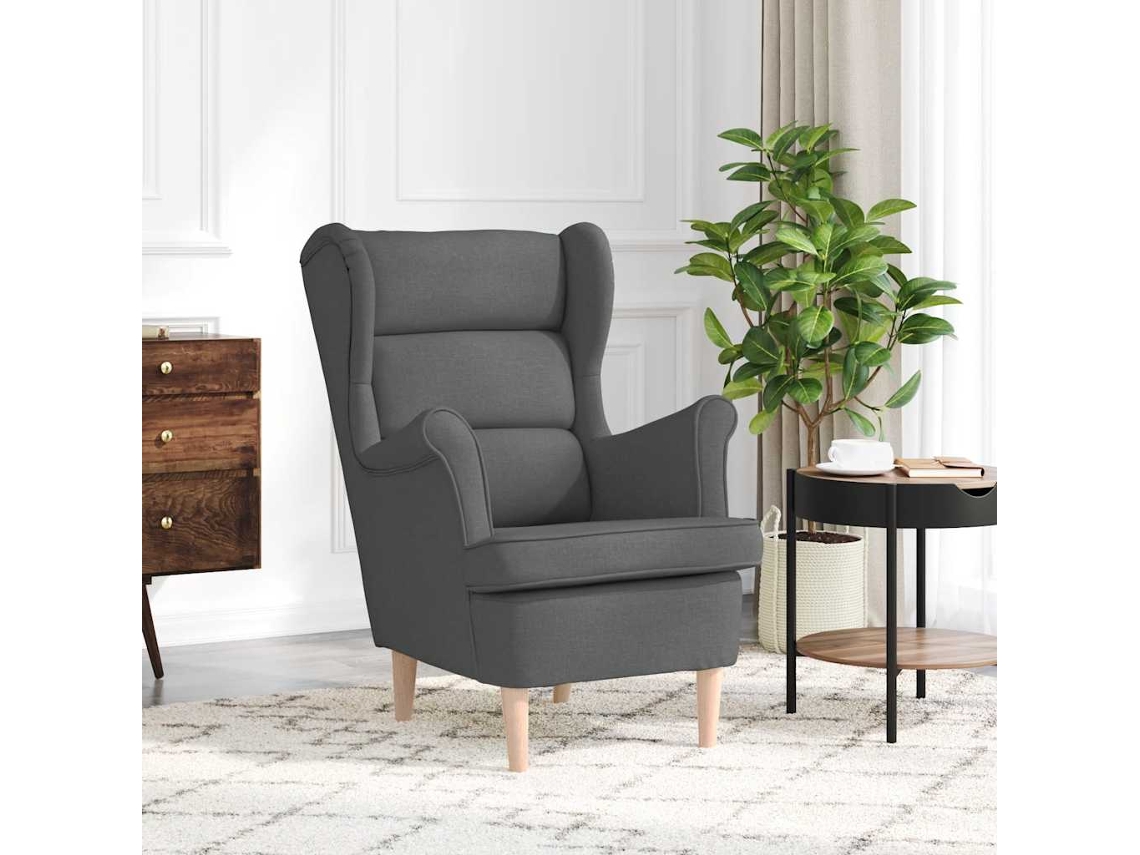Vidaxl Cadeira Com Apoio De Braços 74x84x100 Cm Tecido Cinzento-escuro
