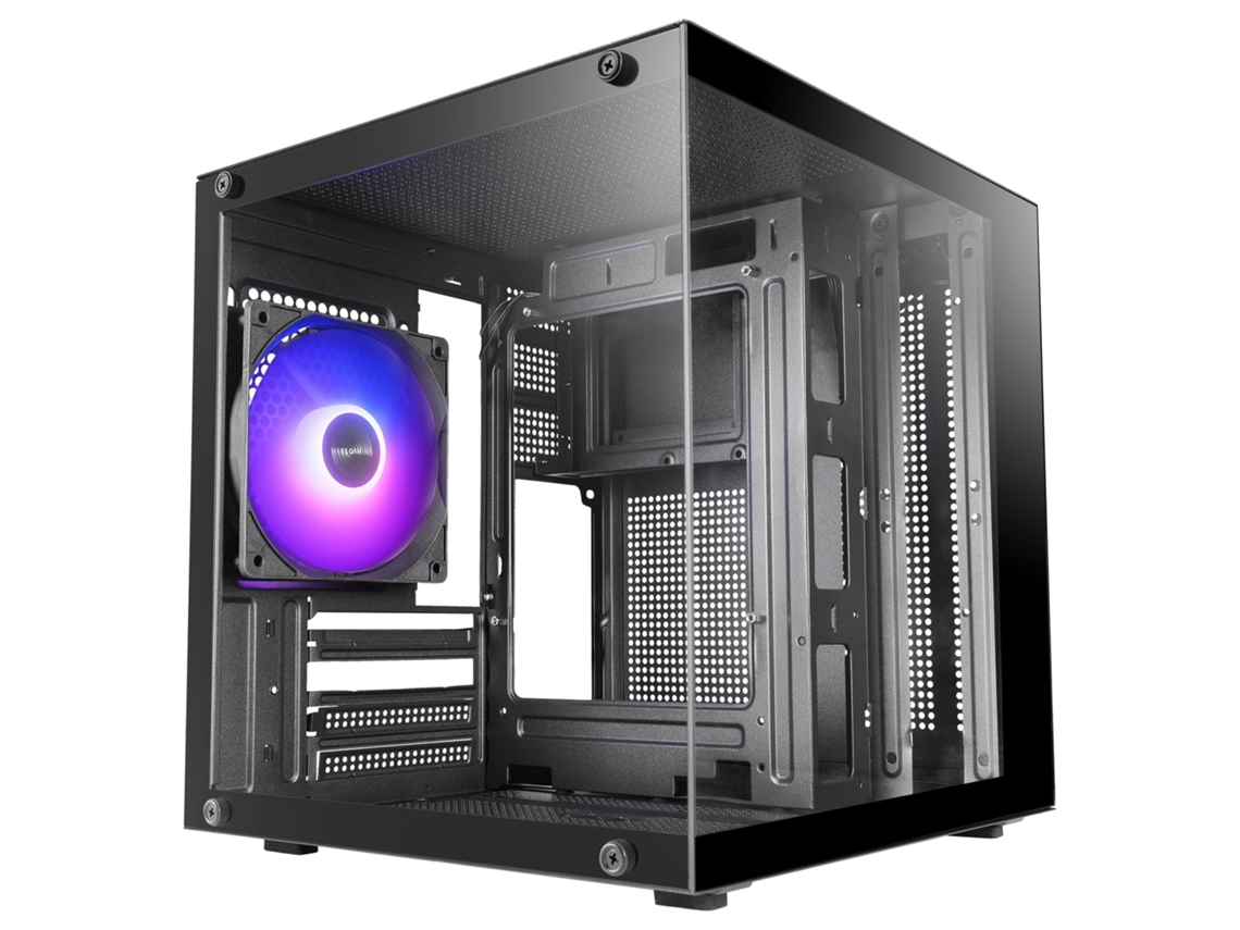 Caixa PC MICROATX MARS GAMING Mc cube Vidro Temperado Ventoinha ARGB 120mm Preto