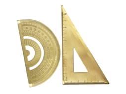 Conjunto de réguas triangulares Popetpop em dourado, com escala clara e design portátil, ideias para design e